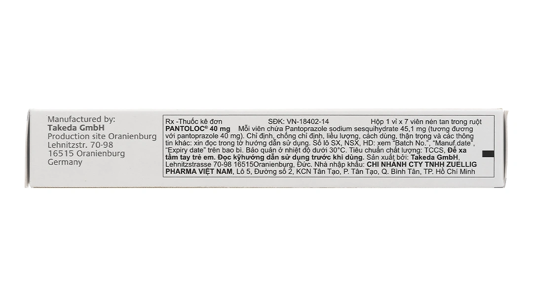 Pantoloc 40mg trị trào ngược dạ dày, thực quản (1 vỉ x 7 viên) - 2