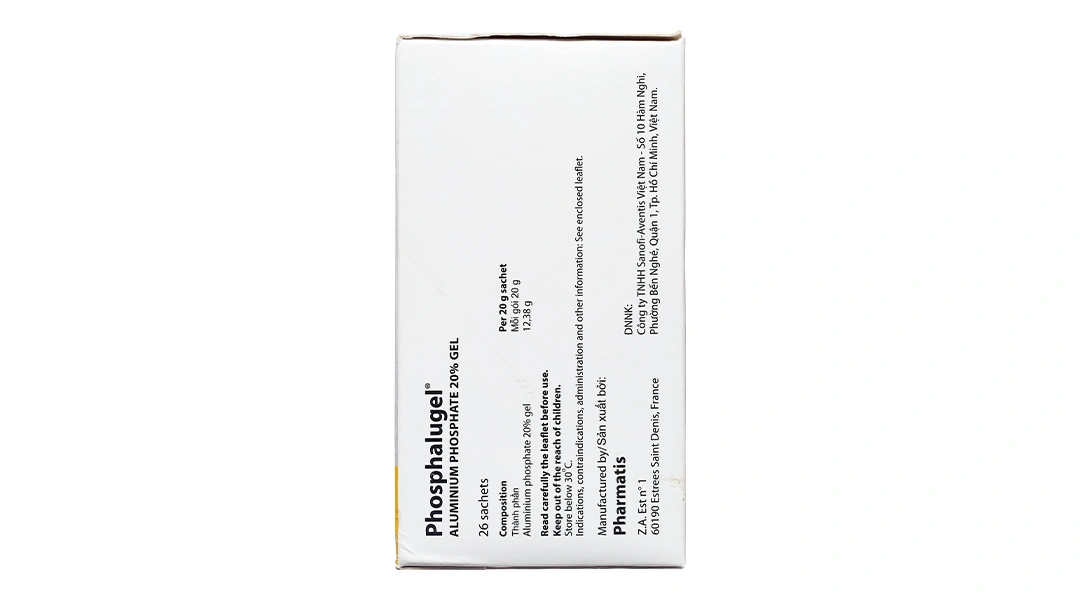 Hỗn dịch uống Phosphalugel 20% giảm độ axit của dạ dày (26 gói x 20g) - 10