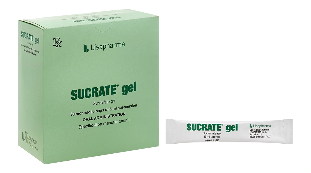 Hỗn dịch uống Sucrate Gel 1g điều trị viêm loét dạ dày, tá tràng (30 gói x 5ml) - 