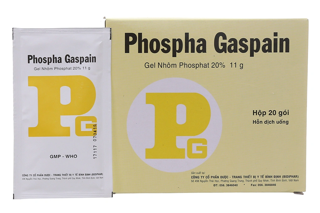 Hỗn dịch uống Phospha Gaspain 20% trị trào ngược dạ dày, thực quản (20 gói x 11g) - 