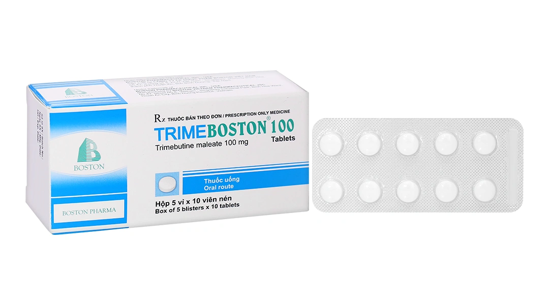 Trimeboston 100mg trị rối loạn chức năng đường tiêu hóa và ống mật (5 vỉ x 10 viên) - 