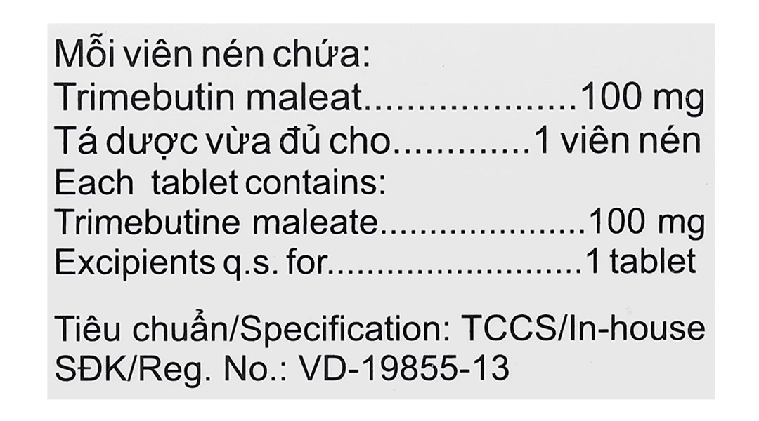 Trimeboston 100mg trị rối loạn chức năng đường tiêu hóa và ống mật (5 vỉ x 10 viên) - 5