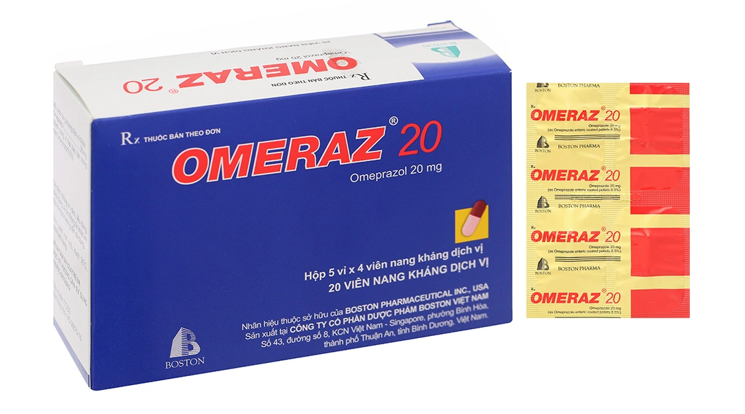 Omeraz 20 phòng và trị tái phát loét dạ dày, tá tràng (5 vỉ x 4 viên) - 
