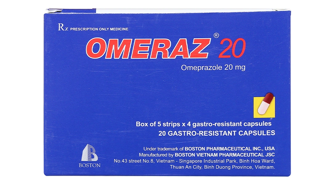 Omeraz 20 phòng và trị tái phát loét dạ dày, tá tràng (5 vỉ x 4 viên) - 1