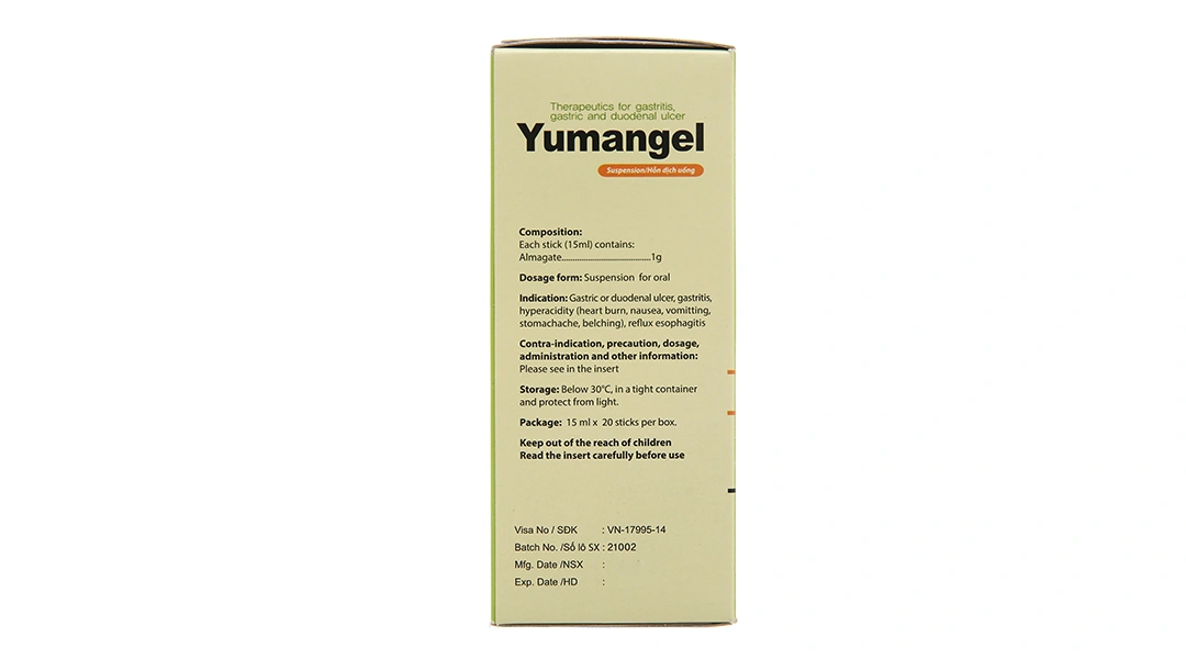 Hỗn dịch uống Yumangel 1g trị trào ngược dạ dày, thực quản (20 gói x 15ml) - 1