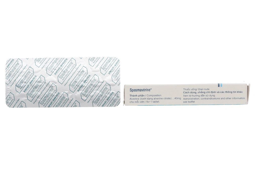 Spasmavérine 40mg giảm đau do co thắt tiêu hóa (3 vỉ x 20 viên) - 1