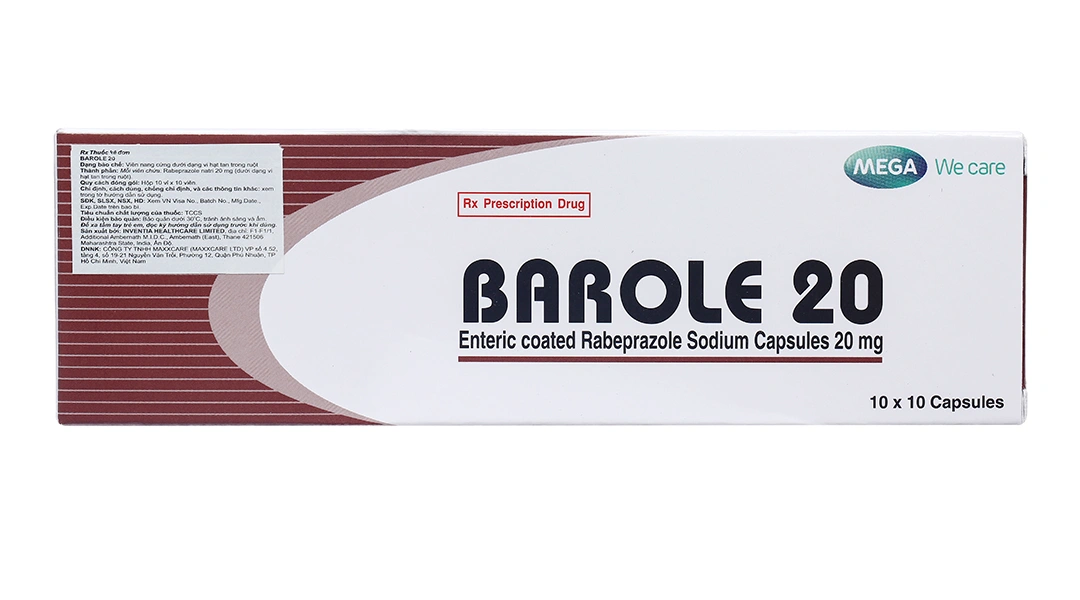 Barole 20 trị viêm loét do trào ngược dạ dày, thực quản (10 vỉ x 10 viên) - 1