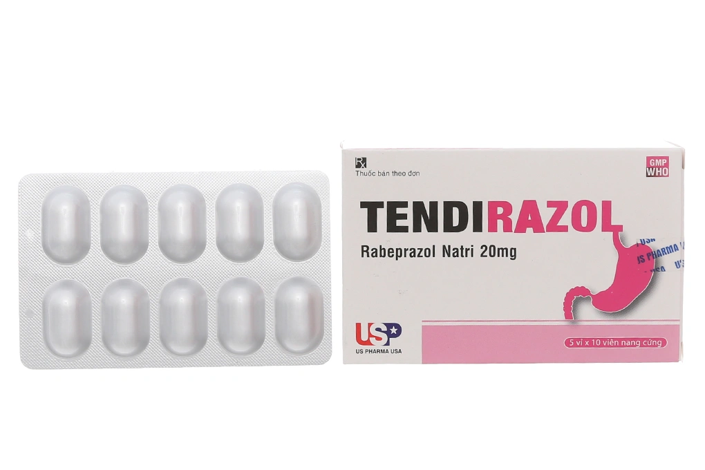 Tendirazol 20mg trị trào ngược dạ dày, thực quản (5 vỉ x 10 viên) - 