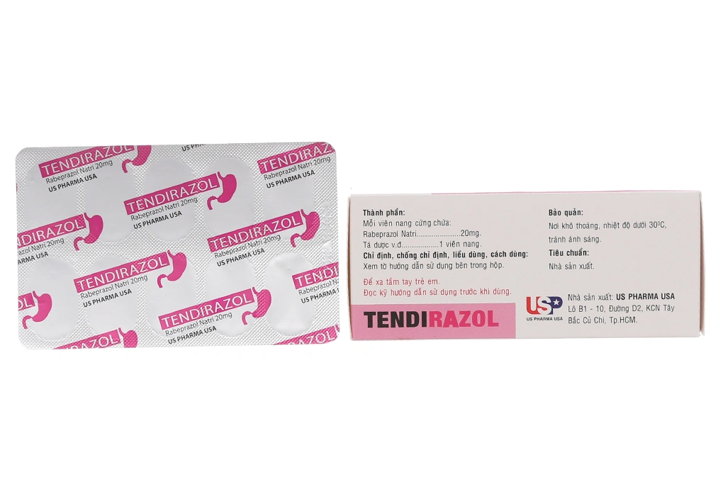 Tendirazol 20mg trị trào ngược dạ dày, thực quản (5 vỉ x 10 viên) - 1
