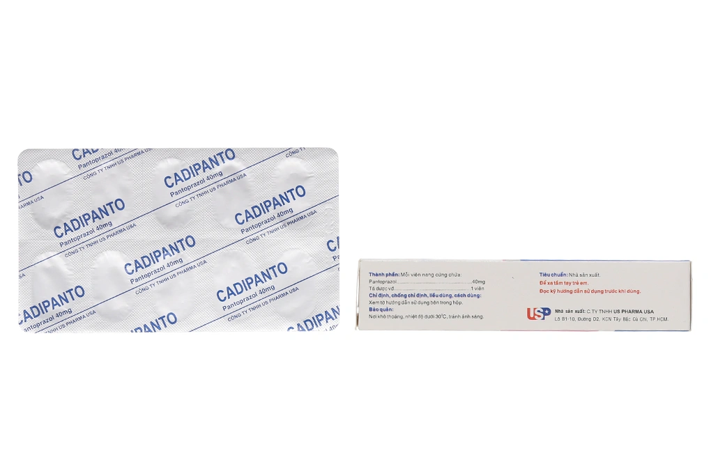 Cadipanto 40mg trị trào ngược dạ dày, thực quản (3 vỉ x 10 viên) - 1