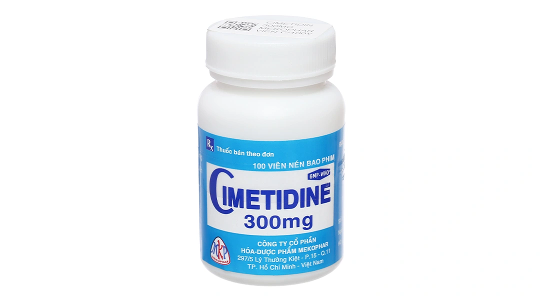 Cimetidine Mekophar 300mg trị trào ngược dạ dày, thực quản lọ 100 viên - 