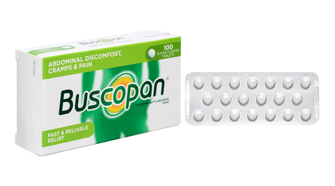 Buscopan 10mg trị co thắt đường tiêu hoá, sinh dục - tiết niệu (5 vỉ x 20 viên) - 