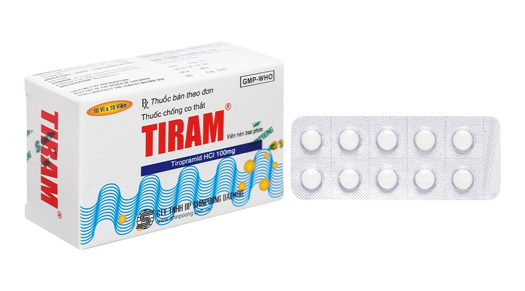 Tiram 100mg giảm đau do co thắt tiêu hóa (10 vỉ x 10 viên) - 3