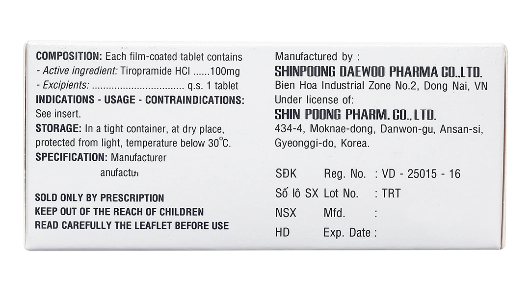 Tiram 100mg giảm đau do co thắt tiêu hóa (10 vỉ x 10 viên) - 6