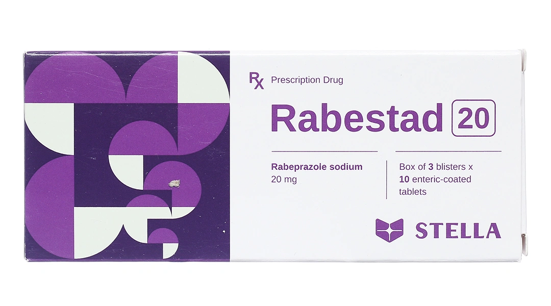 Rabestad 20 trị trào ngược dạ dày, thực quản (3 vỉ x 10 viên) - 1