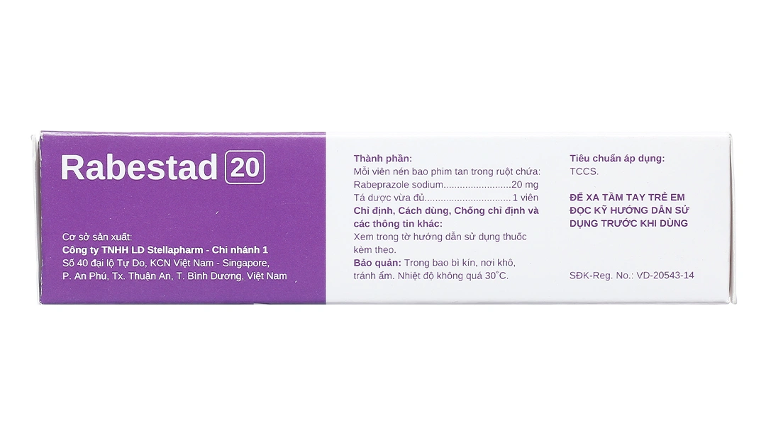 Rabestad 20 trị trào ngược dạ dày, thực quản (3 vỉ x 10 viên) - 3
