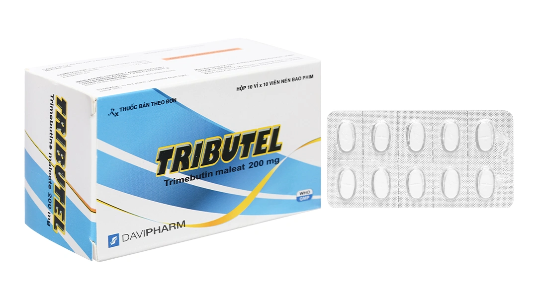 Tributel 200mg giảm đau do co thắt tiêu hóa (10 vỉ x 10 viên) - 