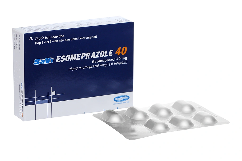 SaVi Esomeprazole 40 trị trào ngược dạ dày, thực quản (2 vỉ x 7 viên) - 