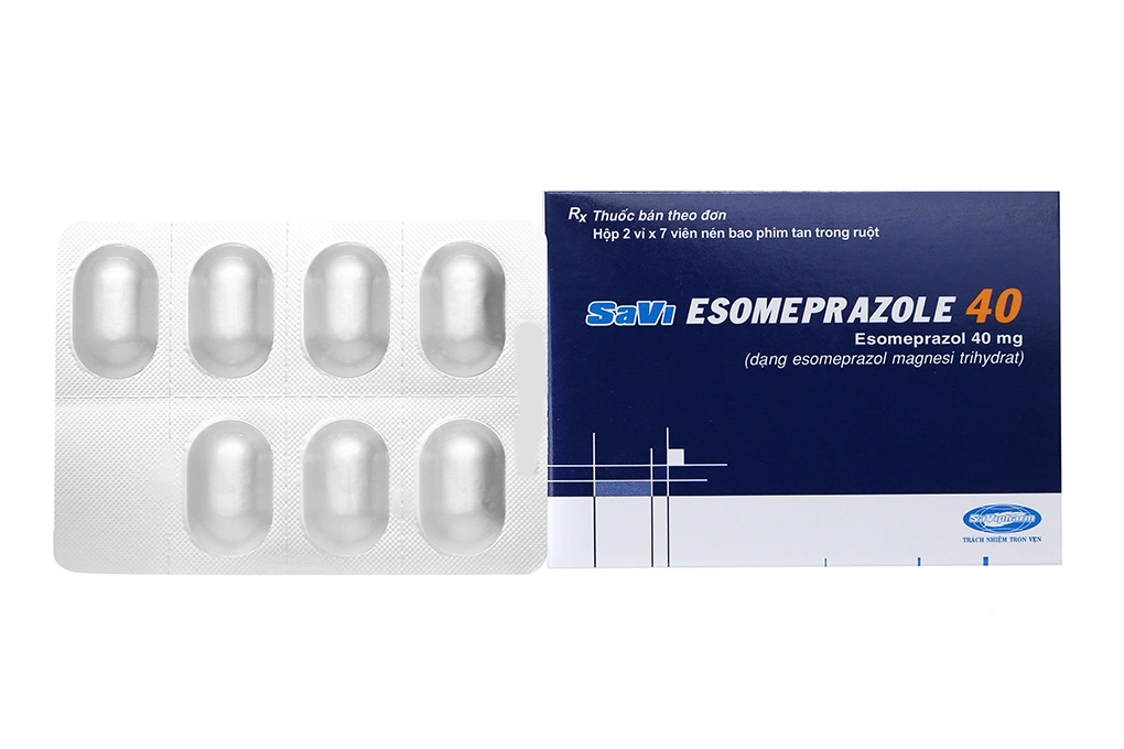 SaVi Esomeprazole 40 trị trào ngược dạ dày, thực quản (2 vỉ x 7 viên) - 1