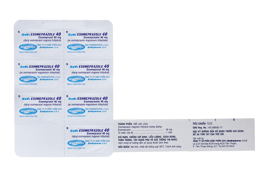 SaVi Esomeprazole 40 trị trào ngược dạ dày, thực quản (2 vỉ x 7 viên) - 2