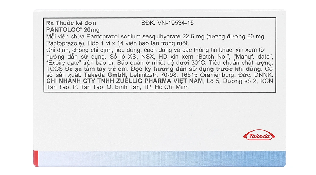 Pantoloc 20mg phòng và trị trào ngược dạ dày, thực quản (1 vỉ x 14 viên) - 2