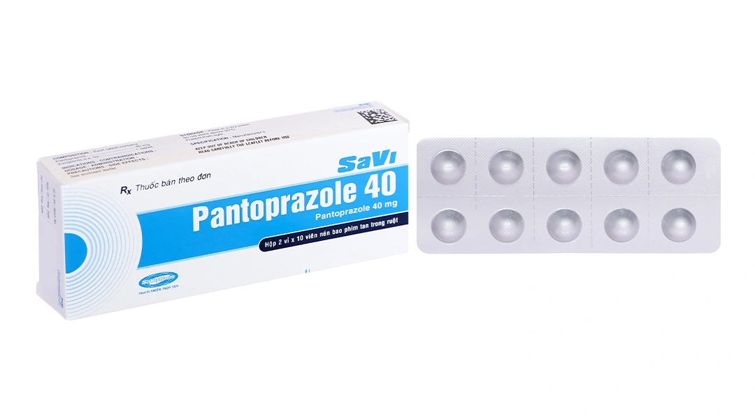 SaVi Pantoprazole 40 trị trào ngược dạ dày, thực quản (2 vỉ x 10 viên) - 