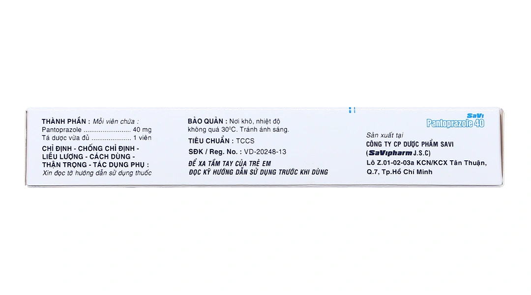 SaVi Pantoprazole 40 trị trào ngược dạ dày, thực quản (2 vỉ x 10 viên) - 2