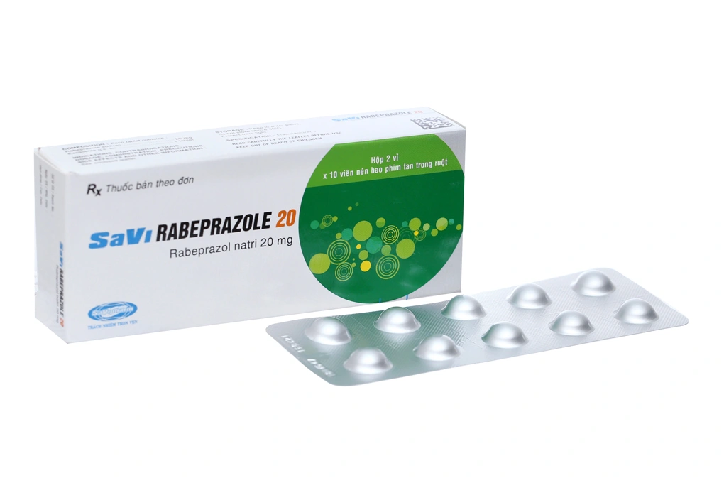 Savi Rabeprazole 20 trị trào ngược dạ dày, thực quản (2 vỉ x 10 viên) - 