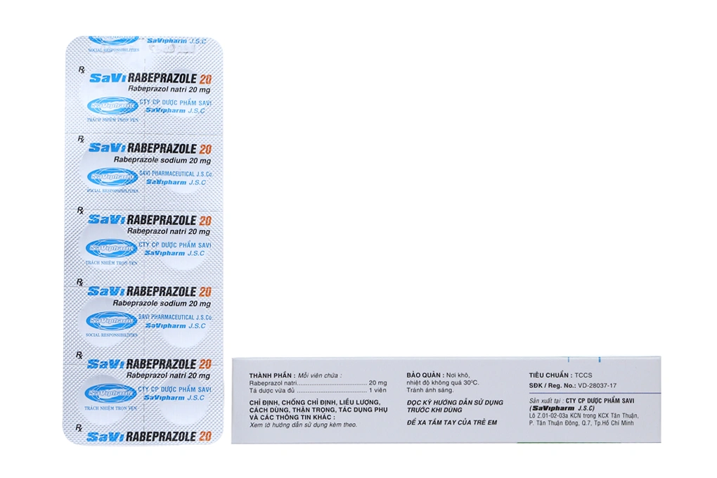 Savi Rabeprazole 20 trị trào ngược dạ dày, thực quản (2 vỉ x 10 viên) - 2