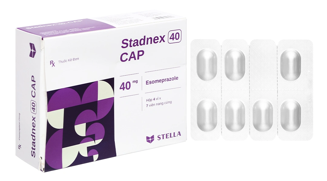 Stadnex 40 Cap trị trào ngược dạ dày, thực quản (4 vỉ x 7 viên) - 