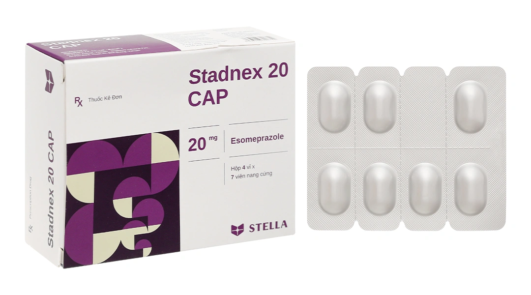 Stadnex 20 Cap trị trào ngược dạ dày, thực quản (4 vỉ x 7 viên) - 