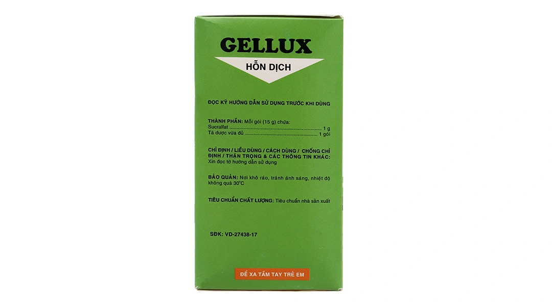 Hỗn dịch uống Gellux 1g trị viêm loét dạ dày, tá tràng (20 gói x 15g) - 2