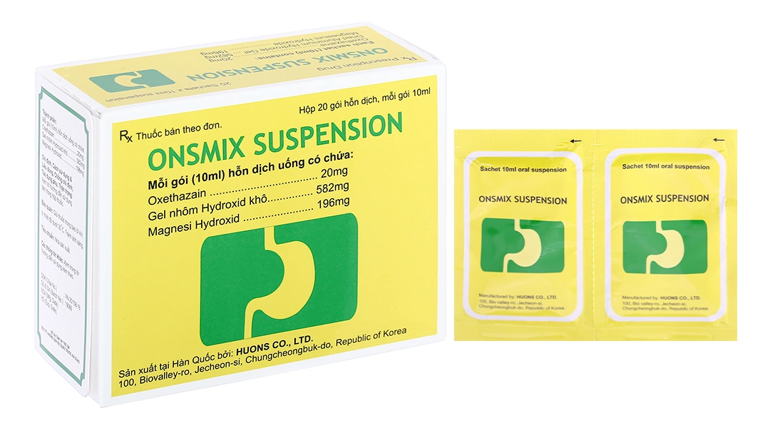 Hỗn dịch uống Onsmix Suspension trị trào ngược dạ dày, thực quản (20 gói x 10ml) - 