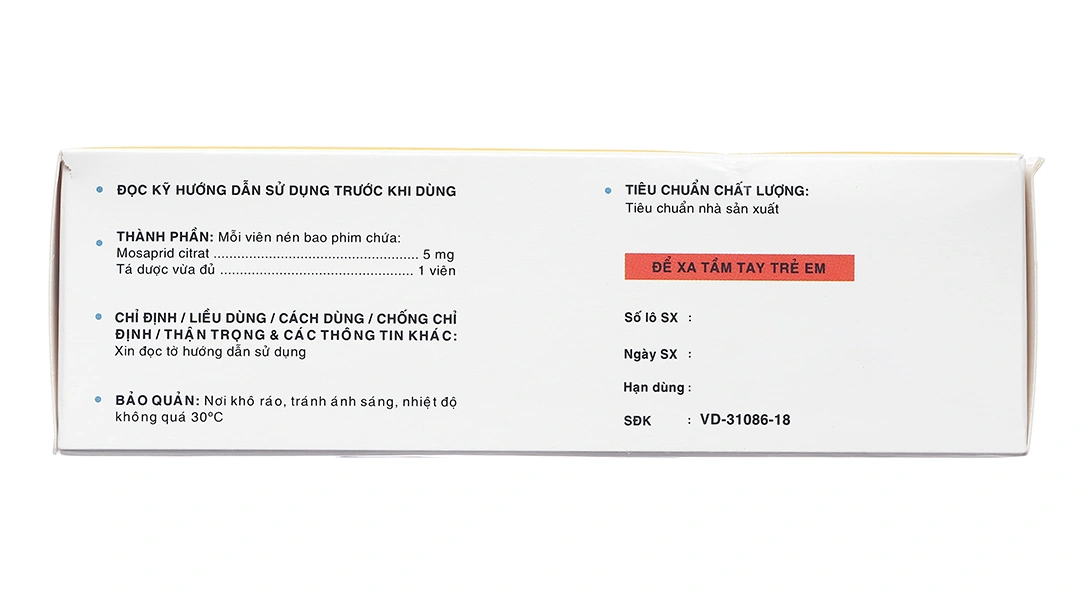 Lampar 5mg trị triệu chứng dạ dày - ruột (6 vỉ x 10 viên) - 2
