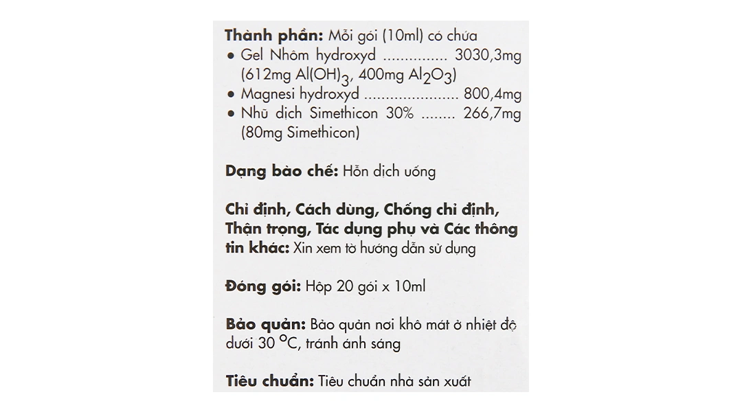 Hỗn dịch uống Trimafort giảm khó chịu dạ dày, đầy hơi (20 gói x 10ml) - 5