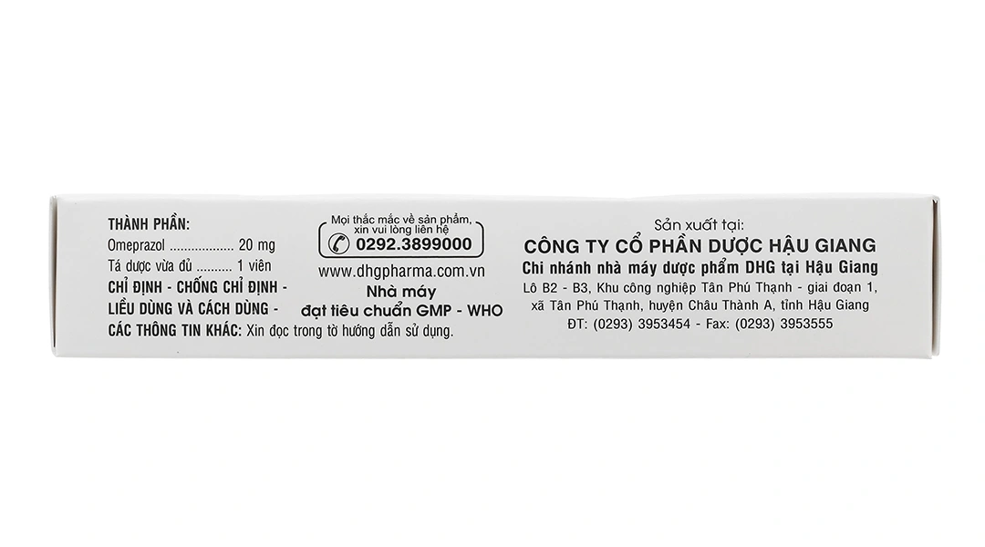 Omeprazol DHG 20mg trị trào ngược dạ dày, thực quản (3 vỉ x 10 viên) - 2