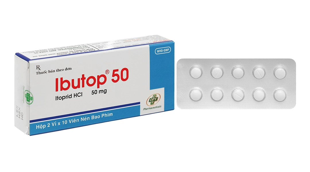 Ibutop 50 trị triệu chứng trong viêm dạ dày (2 vỉ x 10 viên) - 