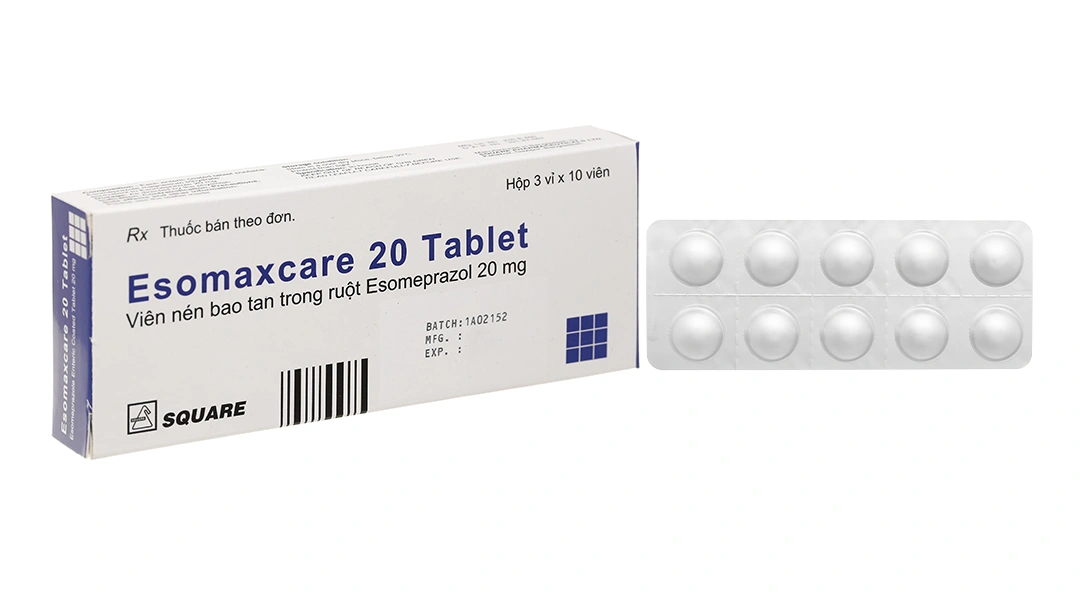 Esomaxcare 20 Tablet trị loét dạ dày, tá tràng (3 vỉ x 10 viên) - 