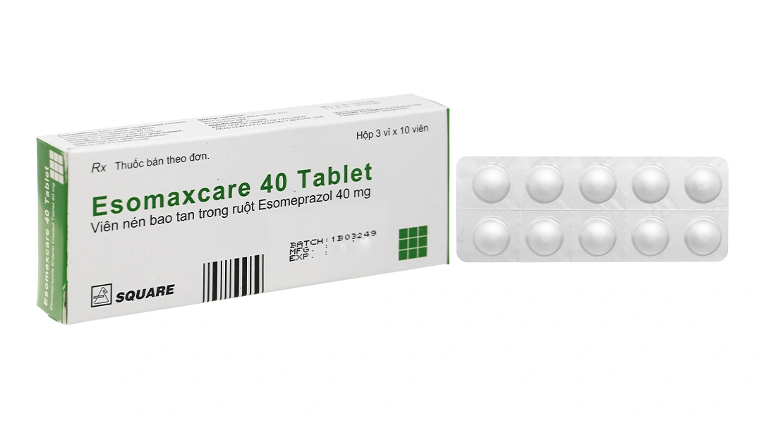 Esomaxcare 40 Tablet trị trào ngược dạ dày, thực quản (3 vỉ x 10 viên) - 