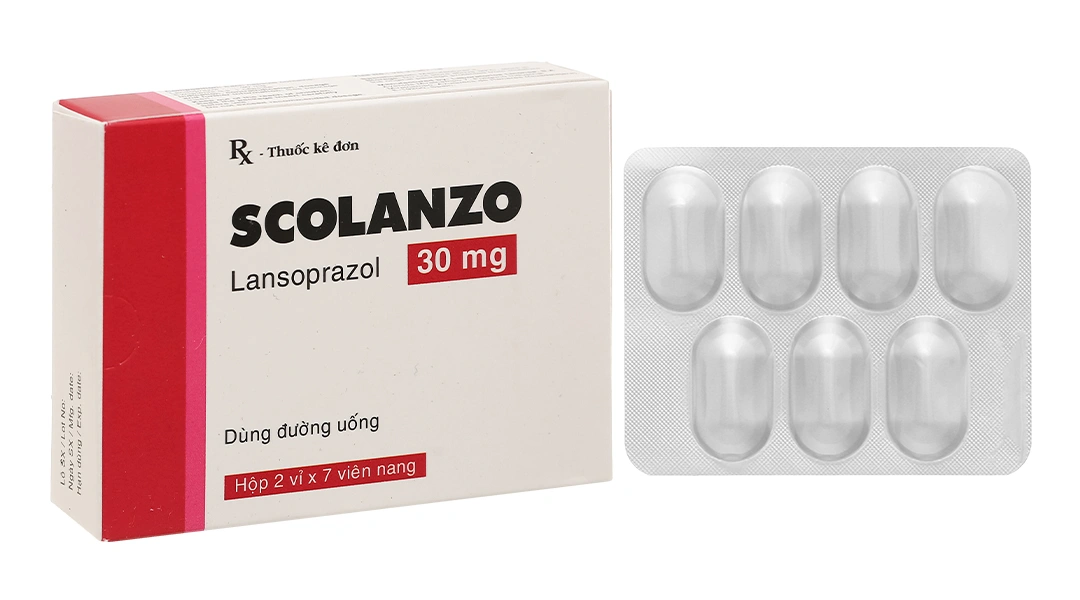Scolanzo 30mg trị loét dạ dày, tá tràng, trào ngược dạ dày - thực quản (2 vỉ x 7 viên) - 