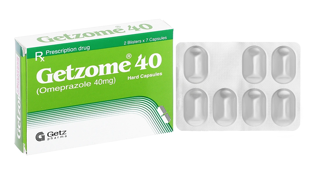 Getzome 40 trị loét dạ dày, tá tràng (2 vỉ x 7 viên) - 