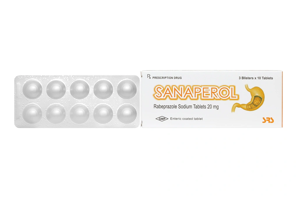 Sanaperol 20mg trị trào ngược dạ dày, thực quản (3 vỉ x 10 viên) - 