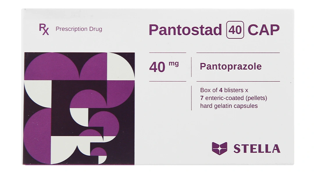 Pantostad 40 Cap trị trào ngược dạ dày, thực quản (4 vỉ x 7 viên) - 1