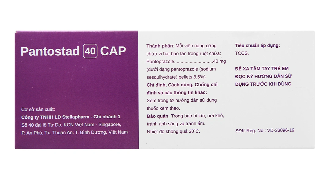 Pantostad 40 Cap trị trào ngược dạ dày, thực quản (4 vỉ x 7 viên) - 2