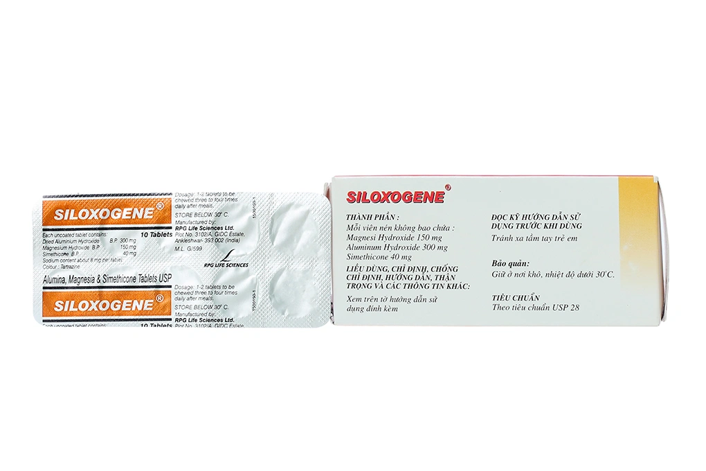 Viên nhai Siloxogene trị các triệu chứng tăng tiết axit dạ dày (10 vỉ x 10 viên) - 1