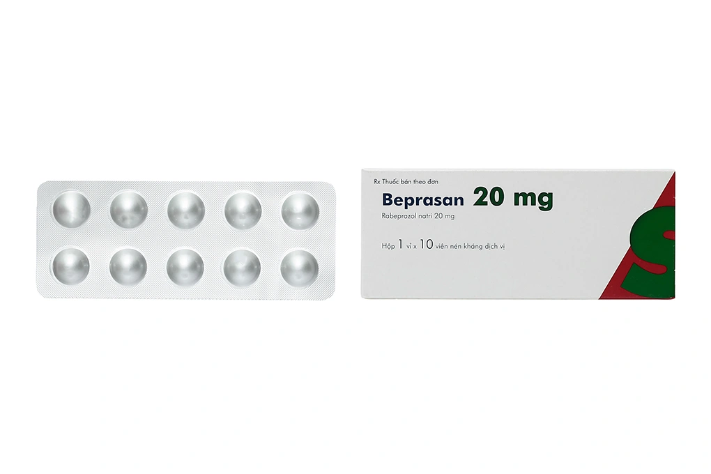 Beprasan 20mg trị loét dạ dày, tá tràng (1 vỉ x 10 viên) - 