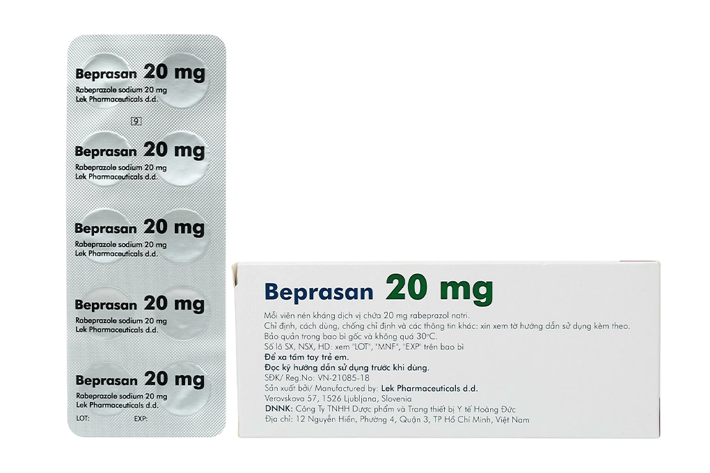 Beprasan 20mg trị loét dạ dày, tá tràng (1 vỉ x 10 viên) - 1