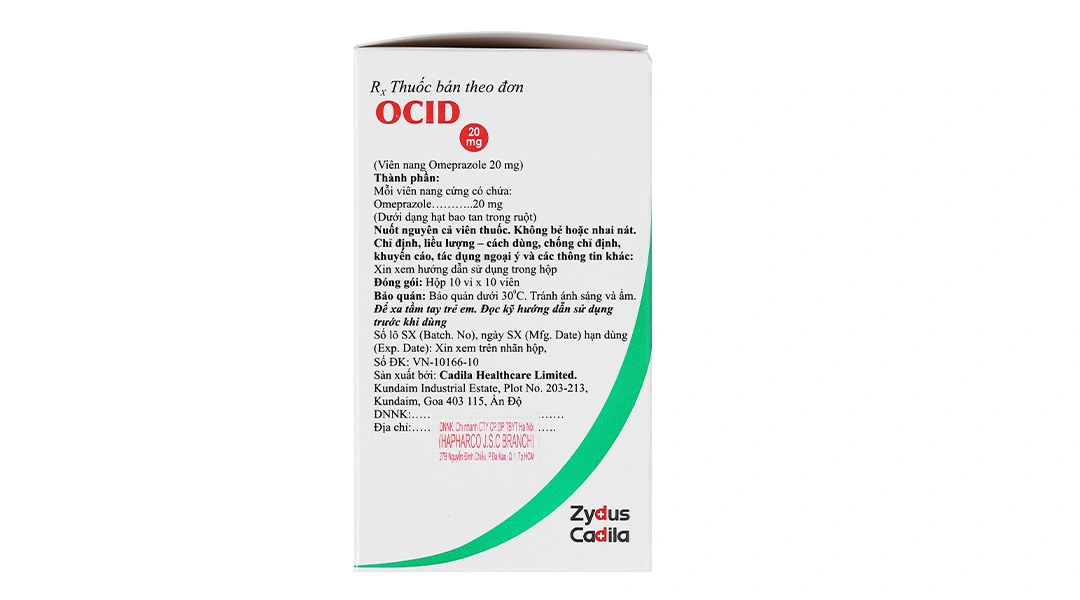 Ocid 20mg trị loét tá tràng, loét dạ dày, viêm thực quản trào ngược (10 vỉ x 10 viên) - 3