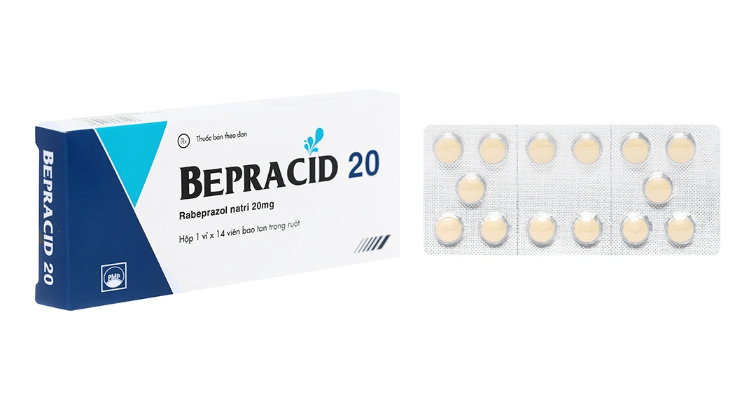 Bepracid 20 trị trào ngược dạ dày - thực quản (1 vỉ x 14 viên) - 