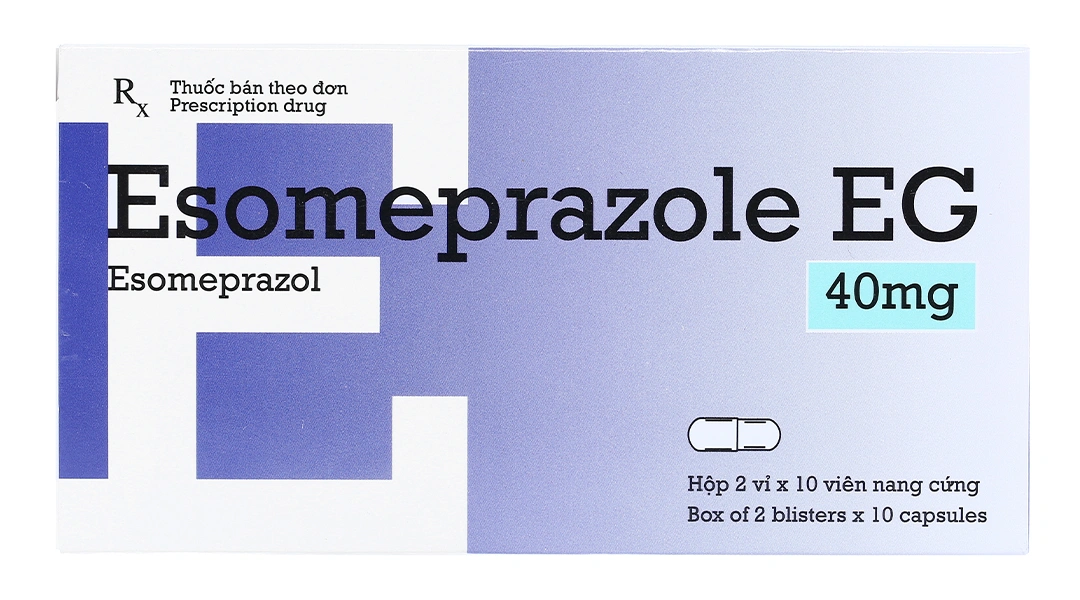 Esomeprazole EG 40mg trị loét dạ dày, trào ngược dạ dày, thực quản (2 vỉ x 10 viên) - 1